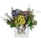 12&#x22; Mixed Hydrangea Arrangement in Rectangle Vase
